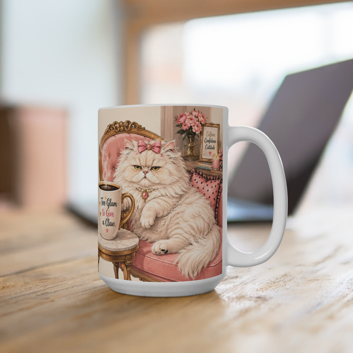 Some Days Require Extra Catitude - 15 oz Funny Cat Mug, Coffee Cup