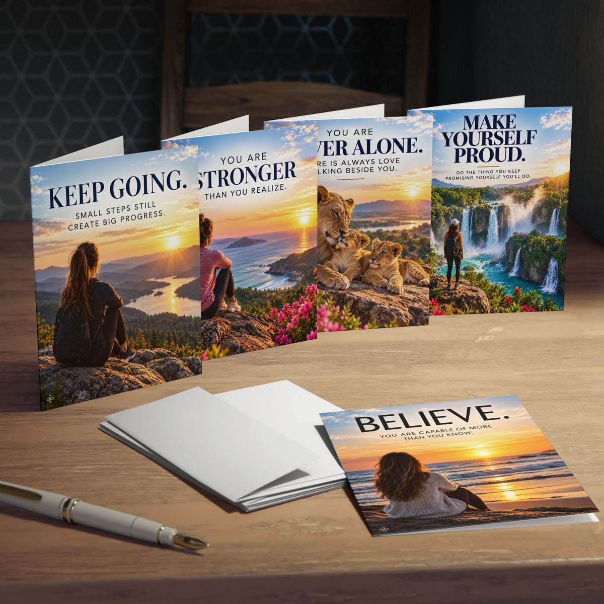 Inspirational & Encouragement Greeting Cards – Set of 5 with Envelopes, Inspirational Art Pack