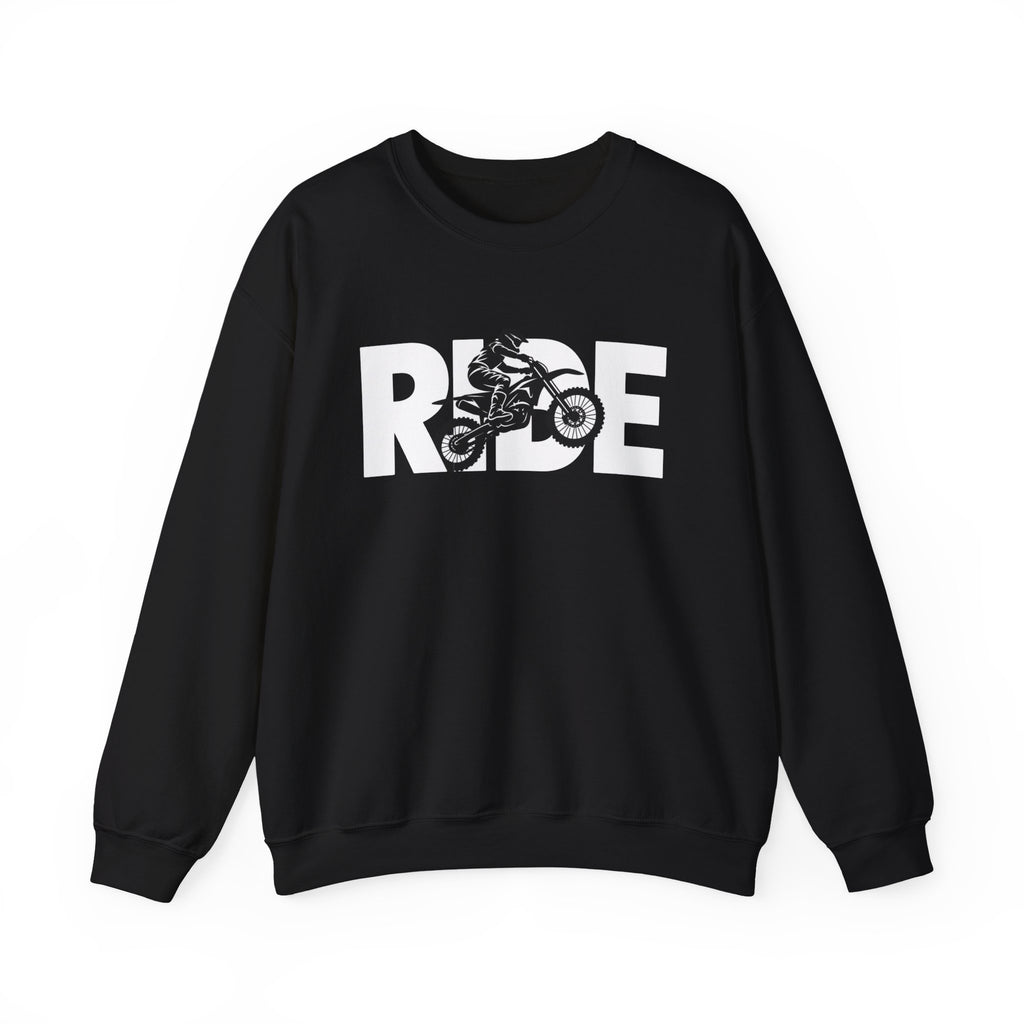 RIDE Dirt Bike Sweatshirt | Dirt Bike Rider Graphic | Gildan Crewneck
