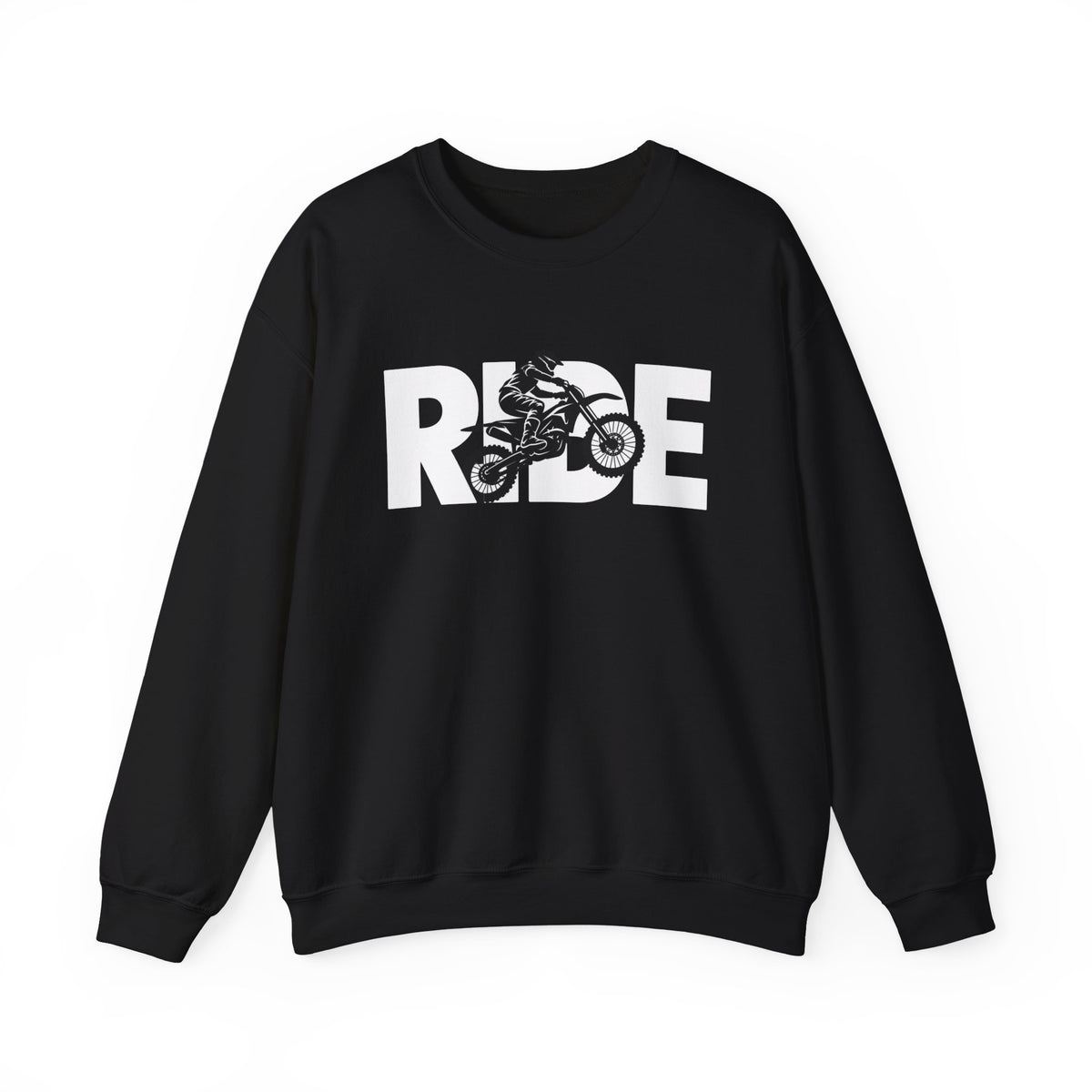 RIDE Dirt Bike Sweatshirt | Dirt Bike Rider Graphic | Gildan Crewneck