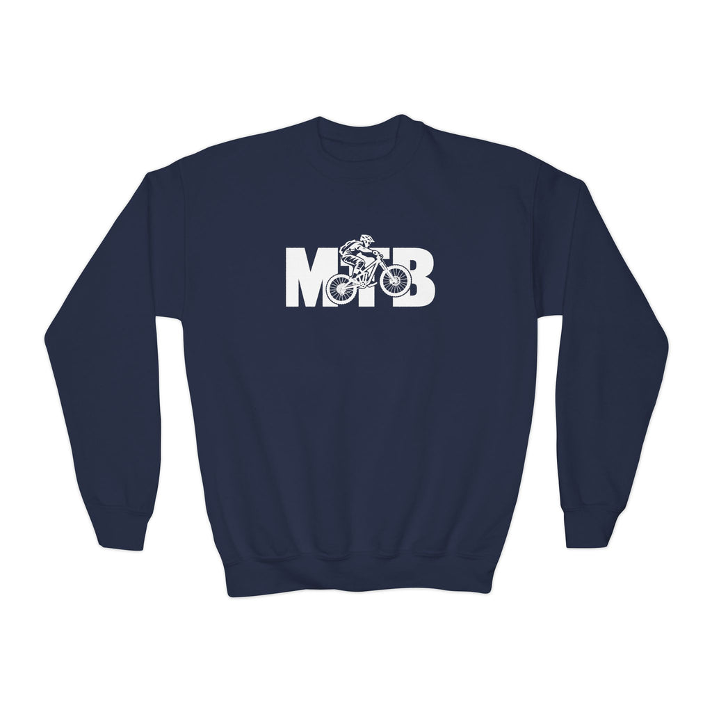 MTB Mountain Bike Youth Sweatshirt | Mountain Bike Rider Graphic | Kids Youth Crewneck