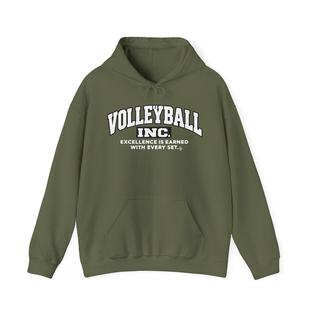 Volleyball Inc. Hoodie | Excellence Is Earned With Every Set | Volleyball Gildan Hoodie