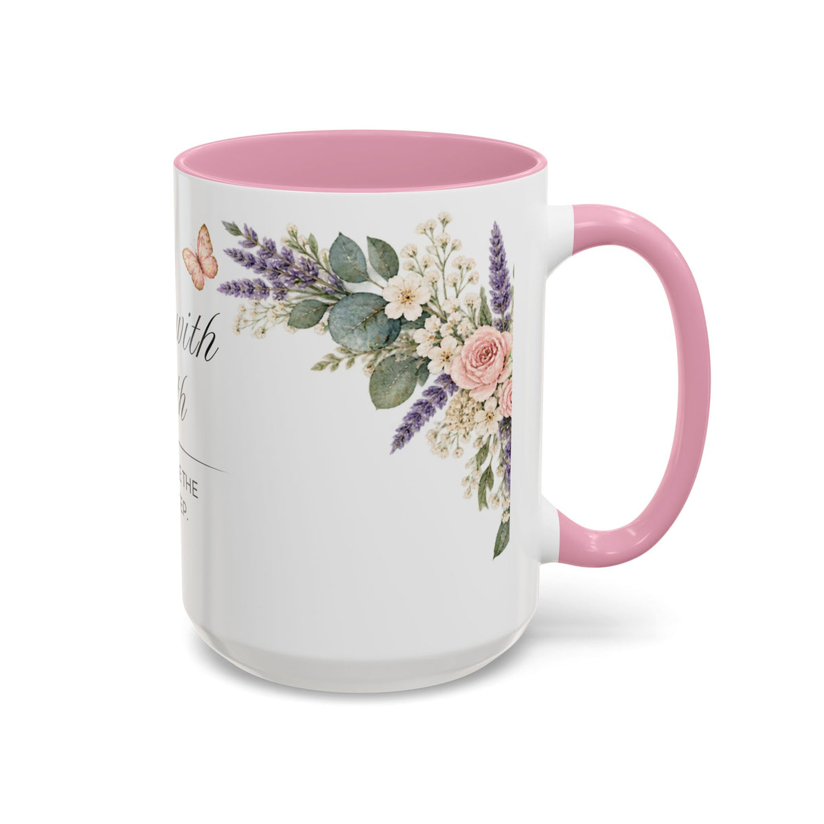 Start with Faith Coffee Mug 15oz | Then Take The Next Step | Floral Christian Mug
