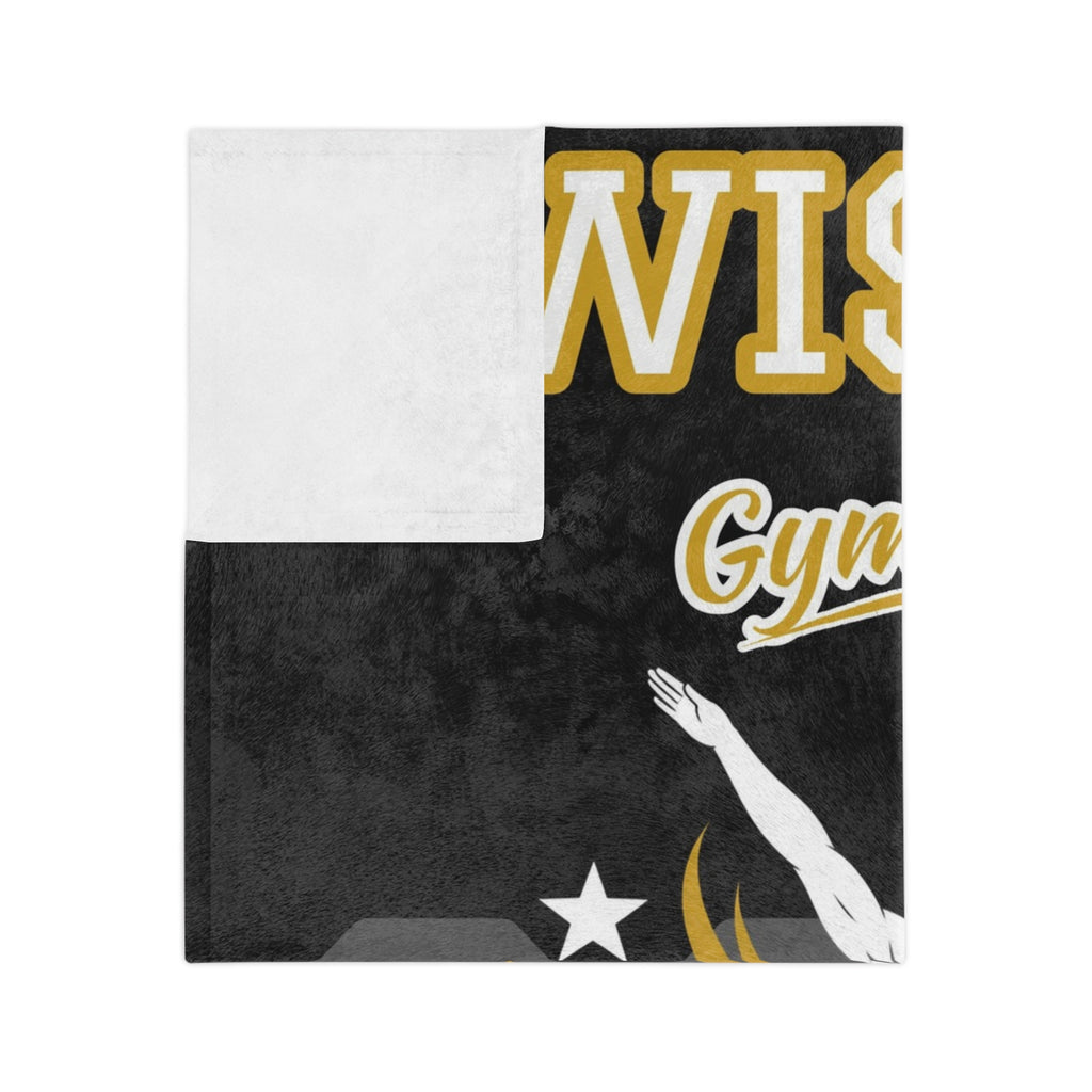 Personalized Boy Gymnastics Blanket - Player Spotlight Design | Custom Team Name, Class Year & Gymnast Name | 2 Styles, Your Team Colors | Plush Throw