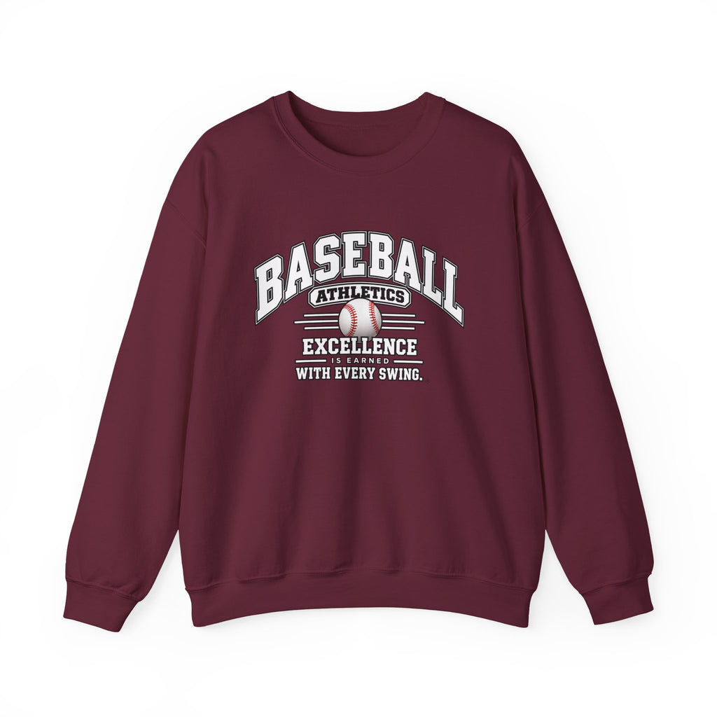 Baseball Athletics Sweatshirt | Excellence Is Earned With Every Swing | Baseball Gildan Crewneck