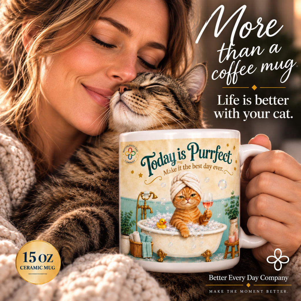 Today is Purrfect - 15 oz Funny Cat Mug, Coffee Cup