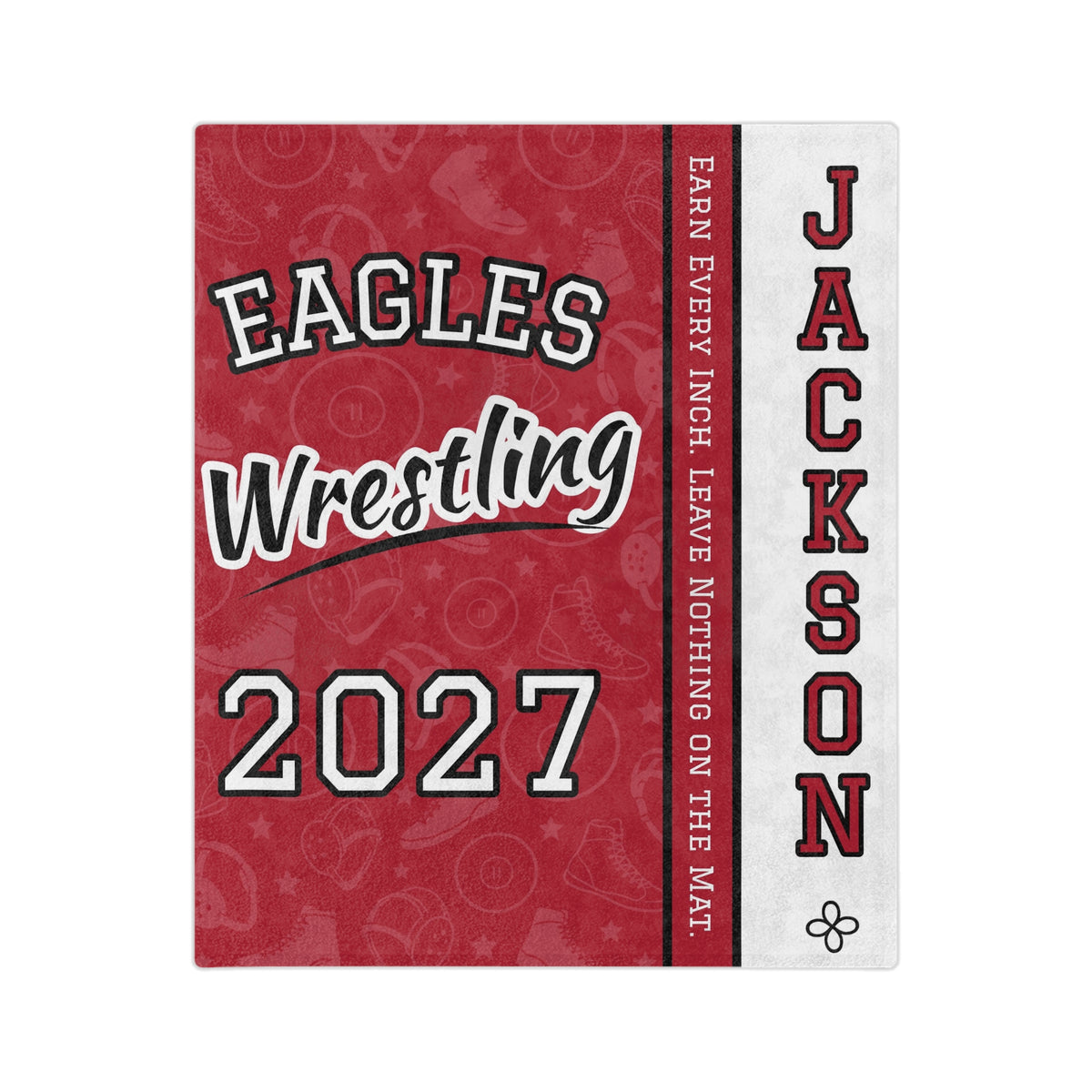 Personalized Wrestling Blanket - Varsity Split Design | Custom Team Name, Class Year or Number & Wrestler Name | Wrestler, Senior Night Gift | Plush Throw