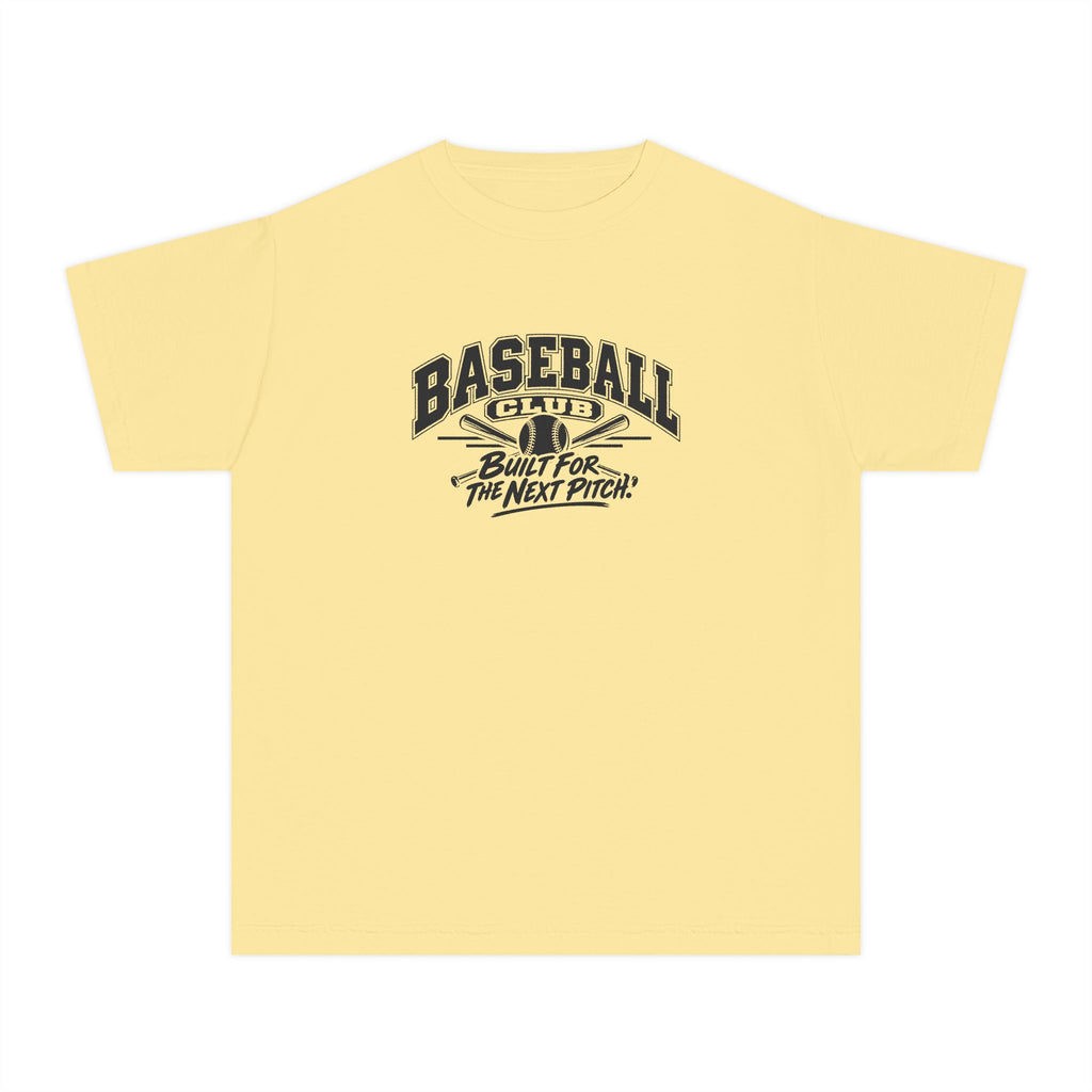 Baseball Club Youth T-Shirt | Built for the Next Pitch | Kids Baseball Comfort Colors Youth Tee