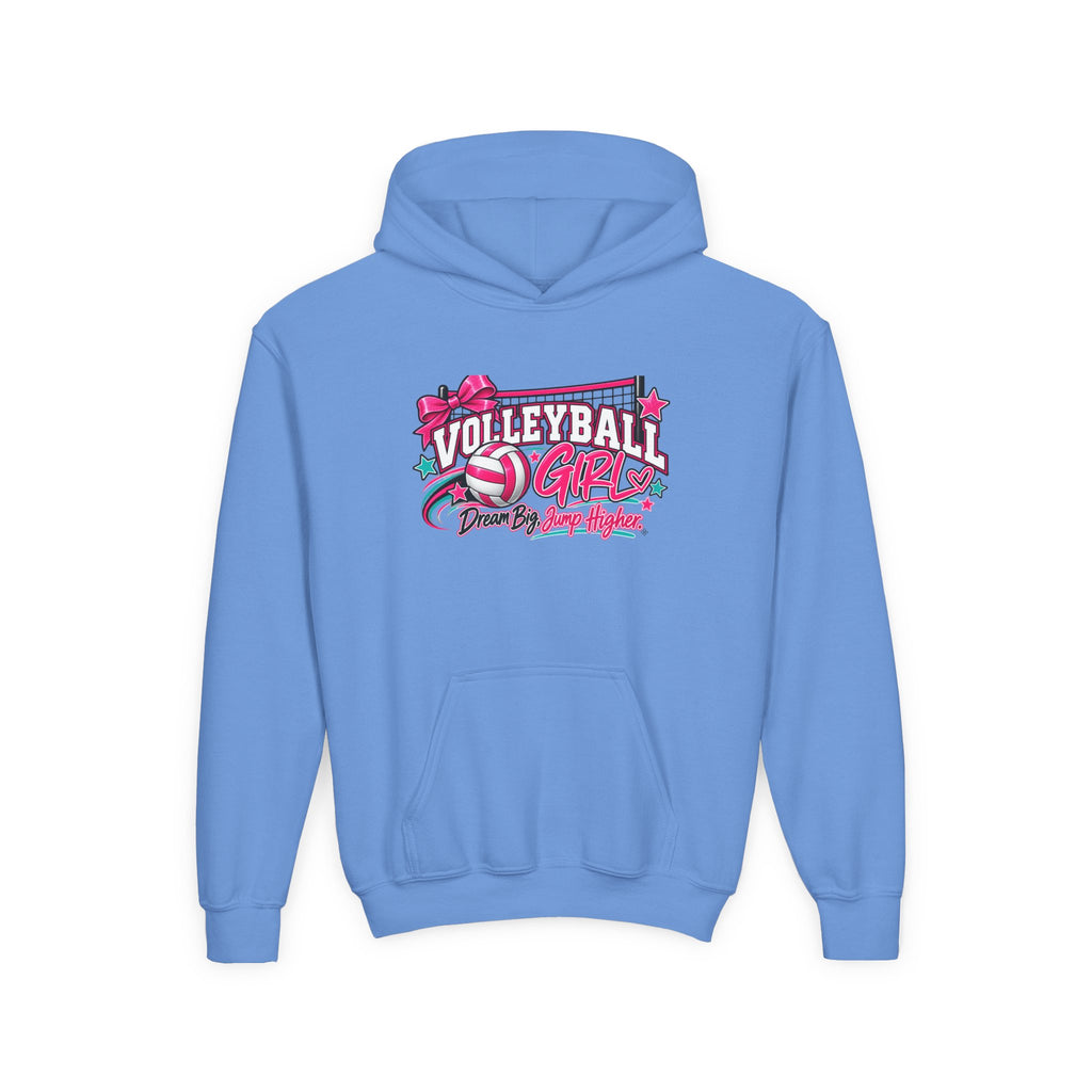 Volleyball Girl Youth Hoodie | Dream Big, Jump Higher | Girls Volleyball Youth Hoodie