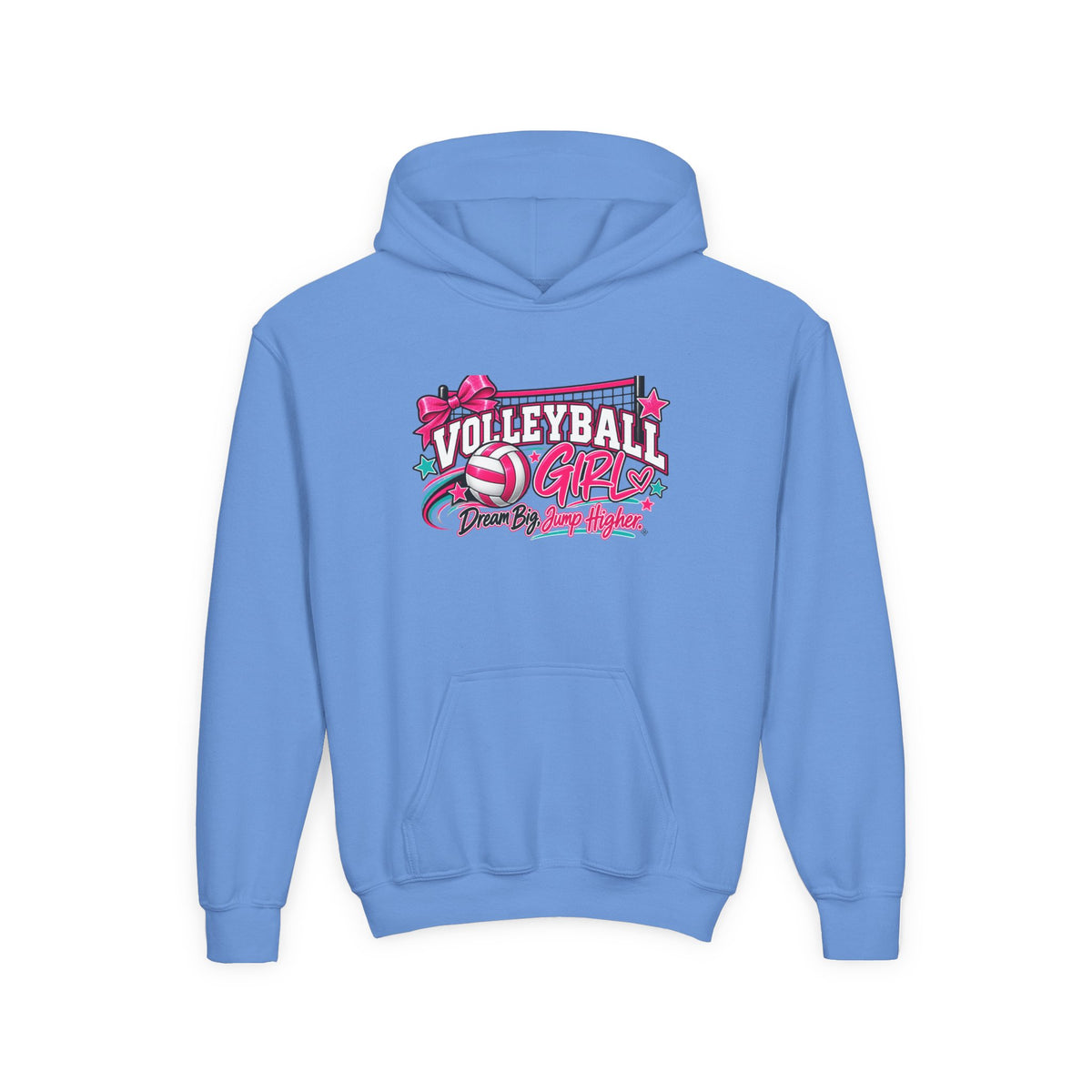 Volleyball Girl Youth Hoodie | Dream Big, Jump Higher | Girls Volleyball Youth Hoodie