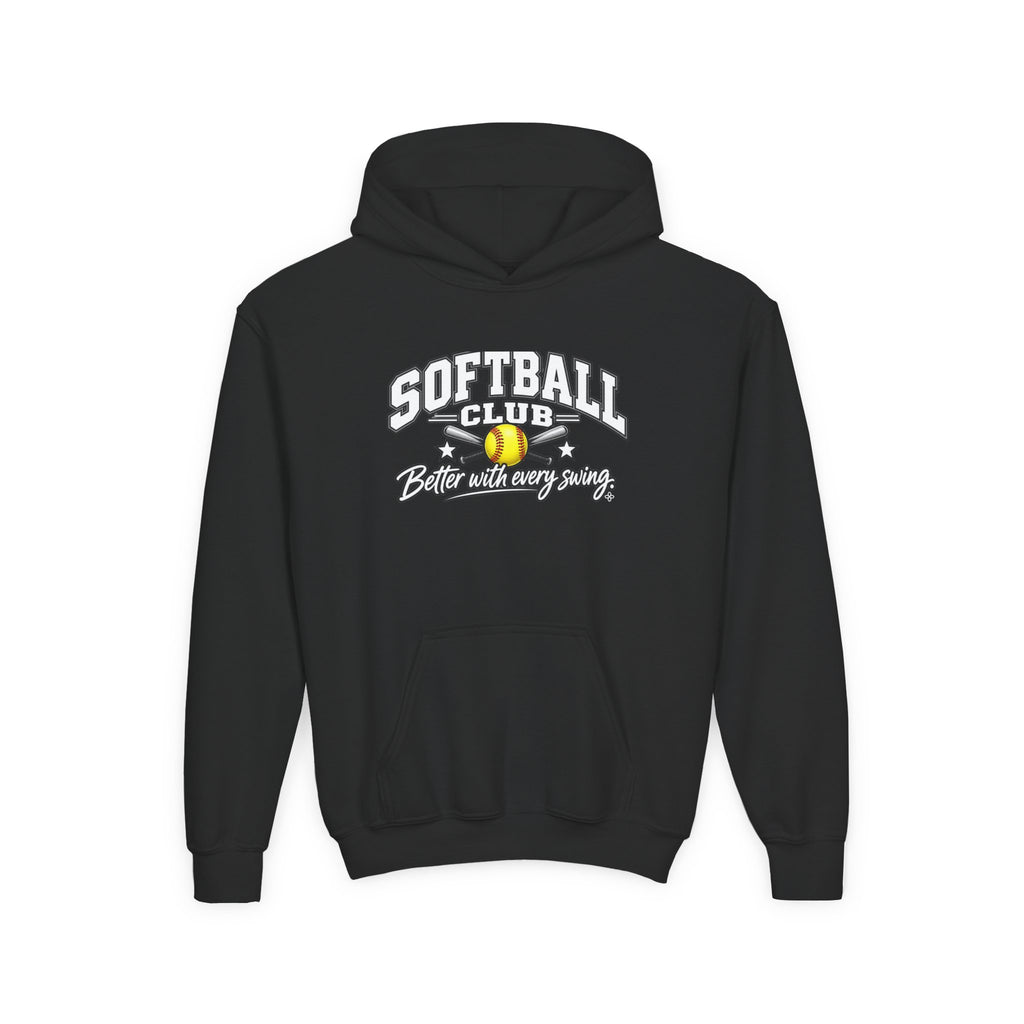 Softball Club Youth Hoodie | Better With Every Swing | Girls Softball Youth Hoodie
