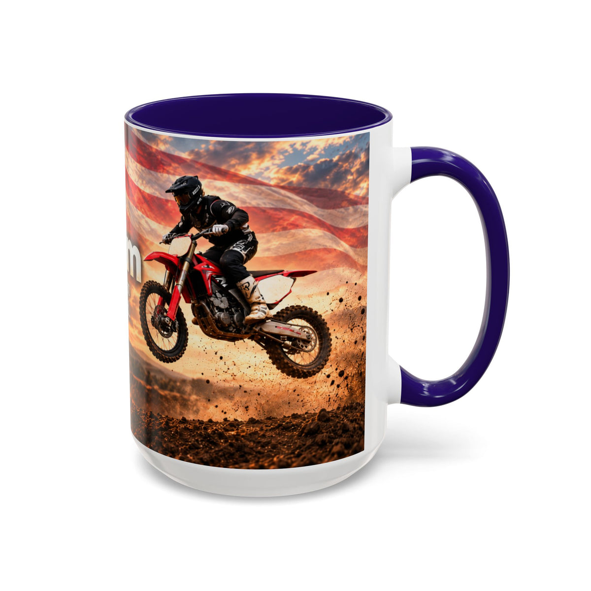Freedom - I Was Never Meant to Stay Grounded | 15 oz Motocross Dirt Bike Mug, Coffee Cup