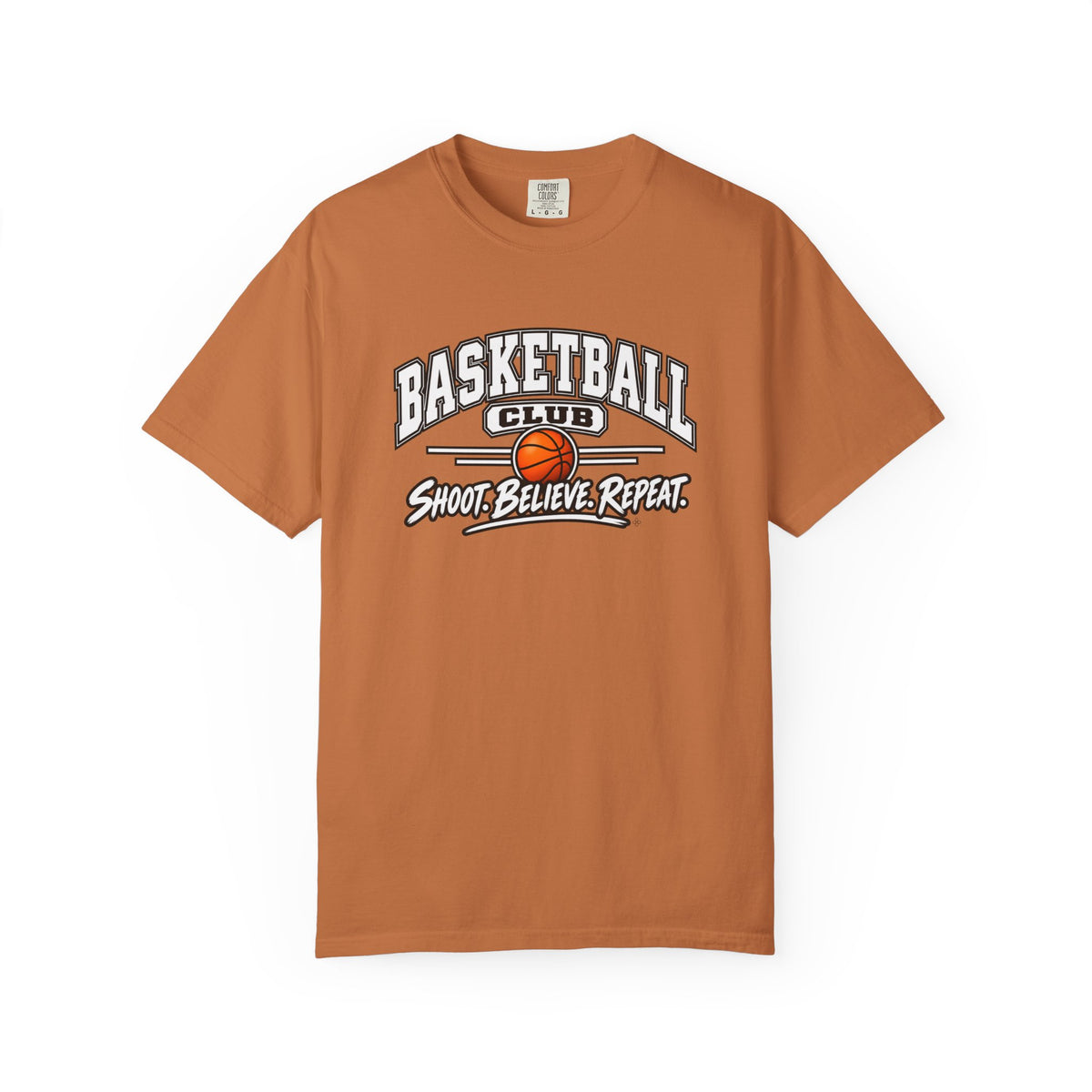 Basketball Club T-Shirt | Shoot, Believe, Repeat | Basketball Comfort Colors Tee
