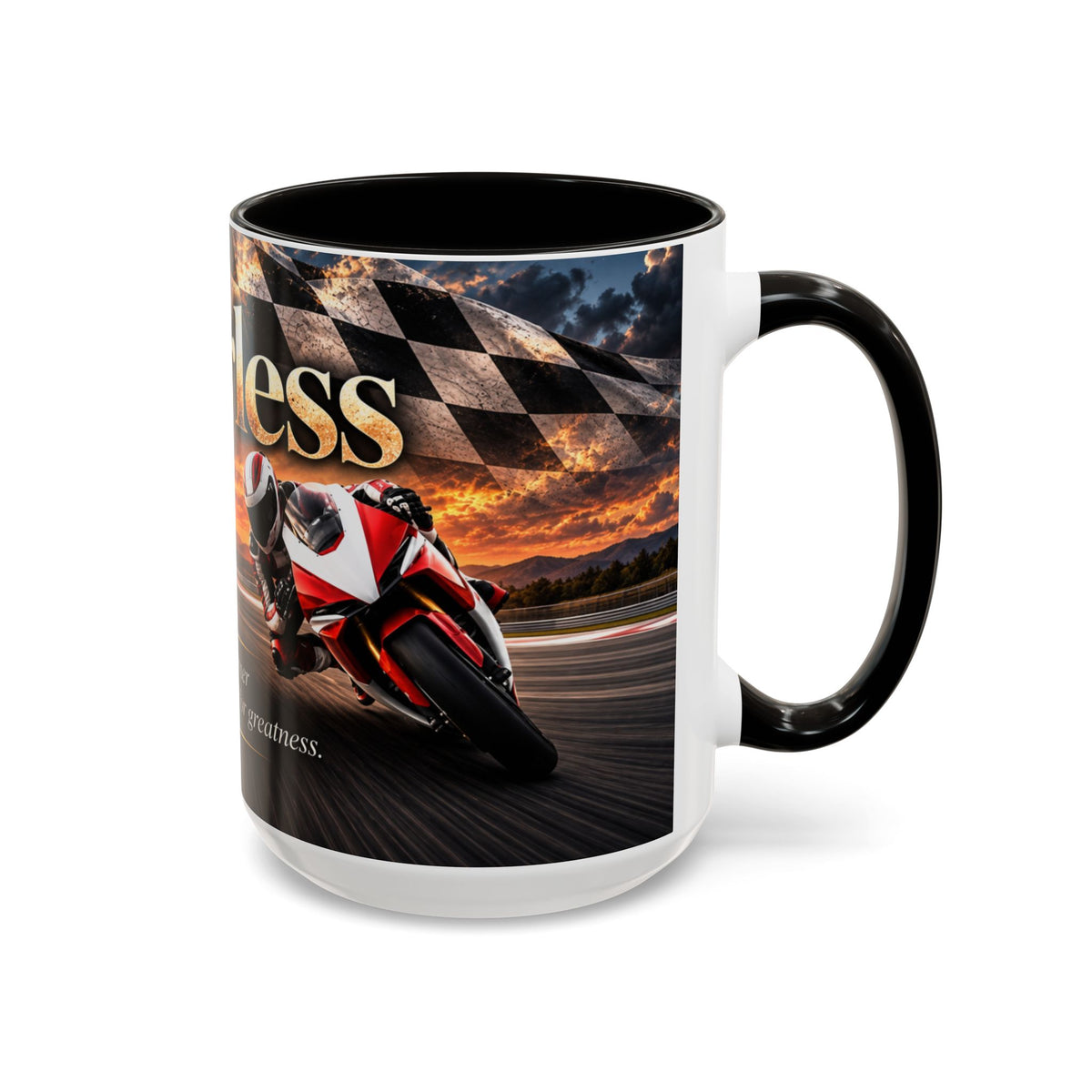 Fearless - Every Corner Is an Opportunity for Greatness | 15 oz Sport Bike Racing Mug, Coffee Cup