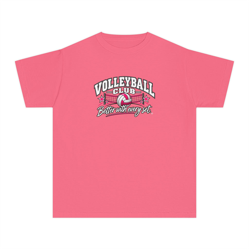 Volleyball Club Youth T-Shirt | Better With Every Set | Girls Volleyball Comfort Colors Youth Tee