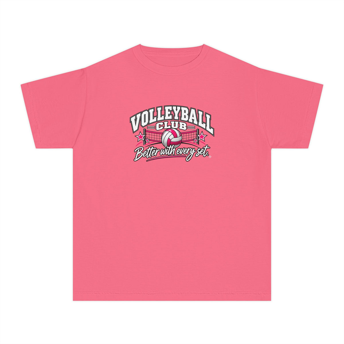 Volleyball Club Youth T-Shirt | Better With Every Set | Girls Volleyball Comfort Colors Youth Tee