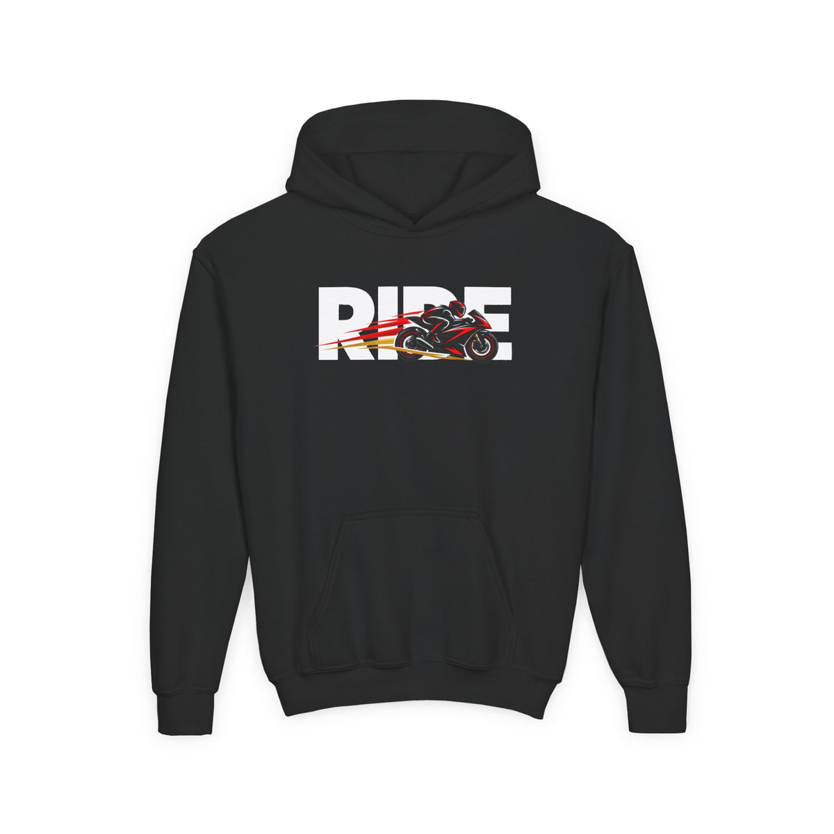 RIDE Sport Bike Youth Hoodie | Sport Bike Rider Graphic | Kids Youth Hoodie