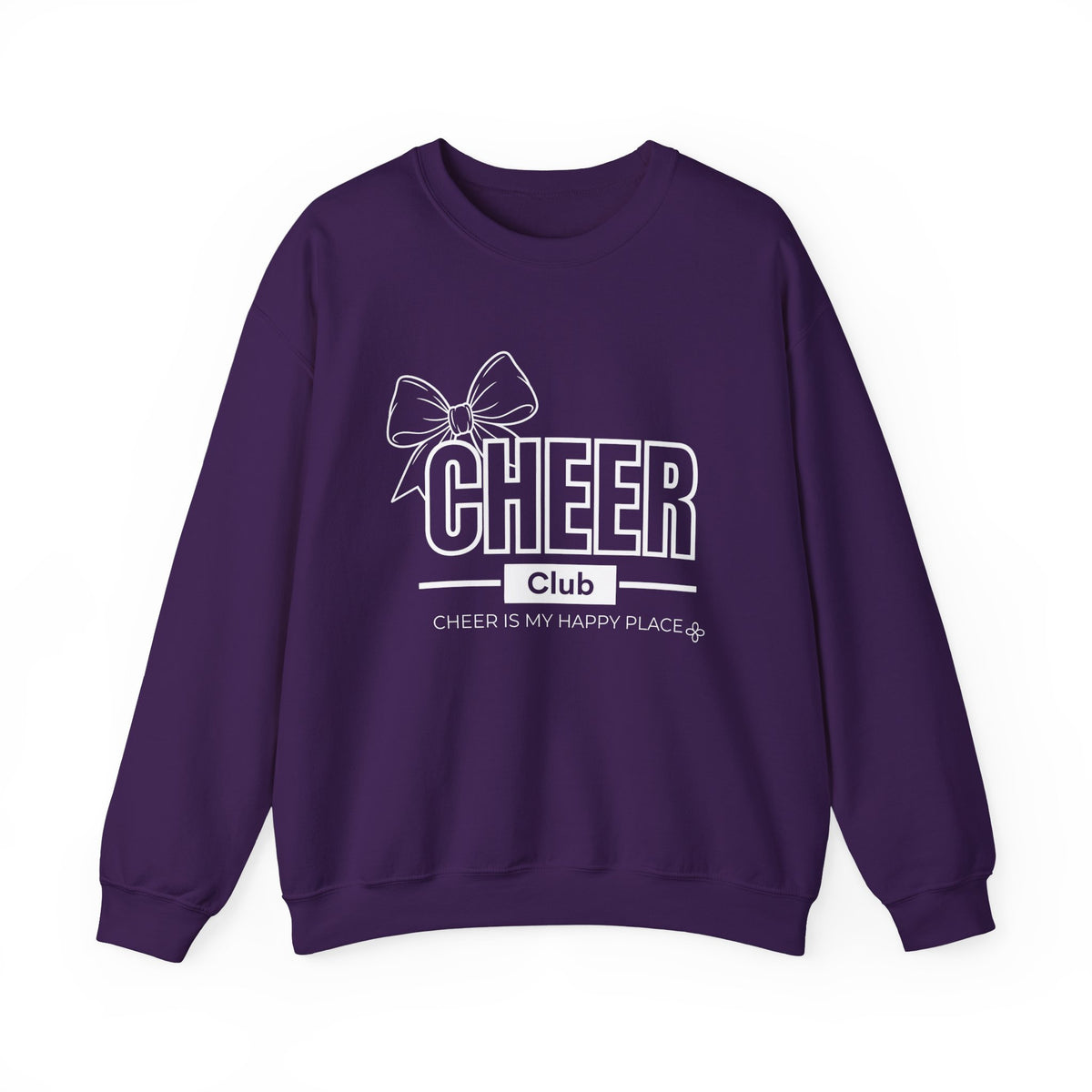 Cheer Club Bow Sweatshirt | Cheer Bow, Cheer Is My Happy Place | Cheer Gildan Crewneck
