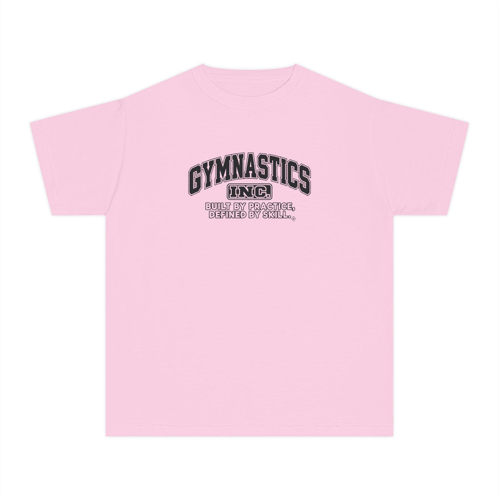 Gymnastics Inc. Youth T-Shirt | Built by Practice, Defined by Skill | Girls Gymnastics Comfort Colors Youth Tee