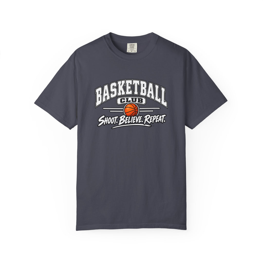 Basketball Club T-Shirt | Shoot, Believe, Repeat | Basketball Comfort Colors Tee