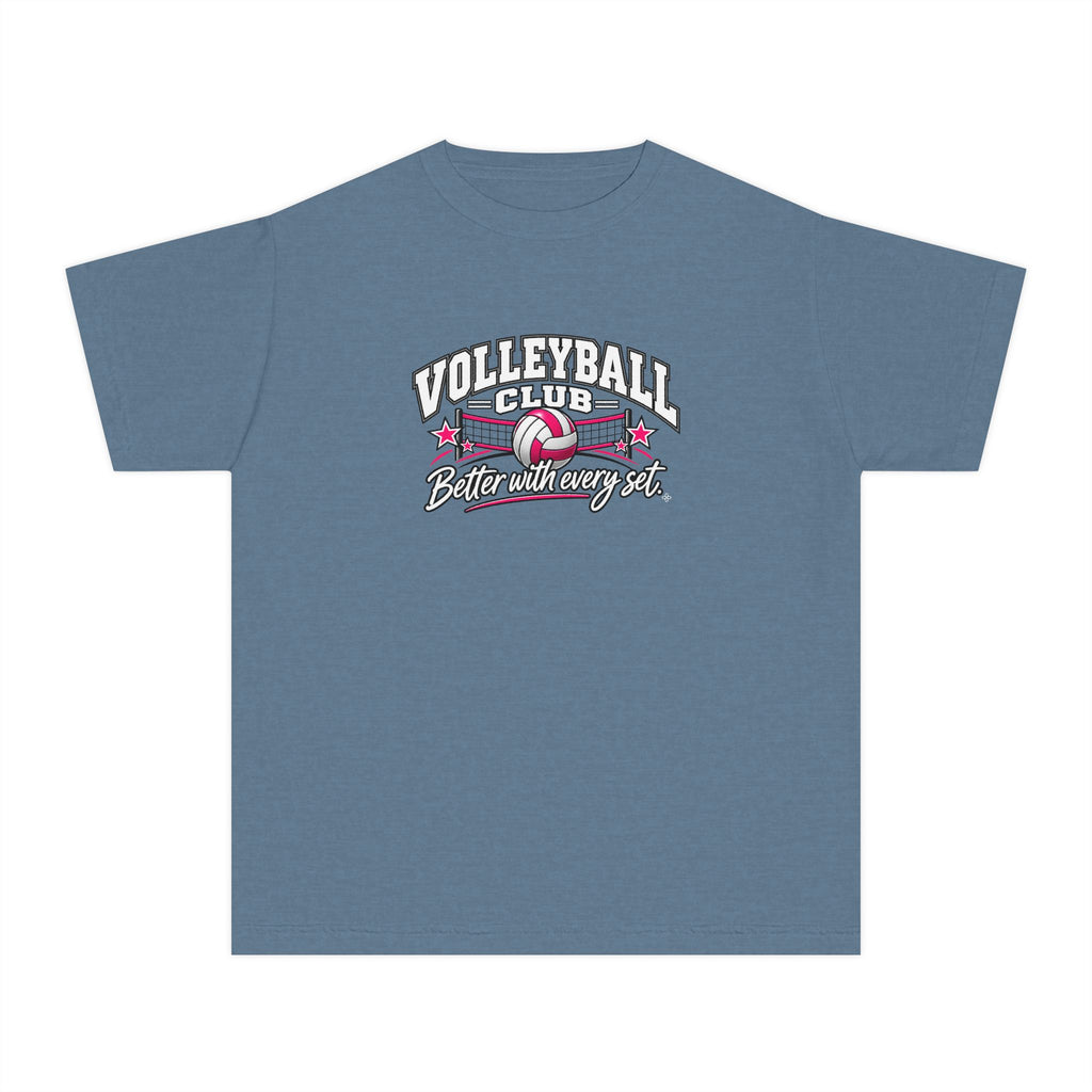 Volleyball Club Youth T-Shirt | Better With Every Set | Girls Volleyball Comfort Colors Youth Tee