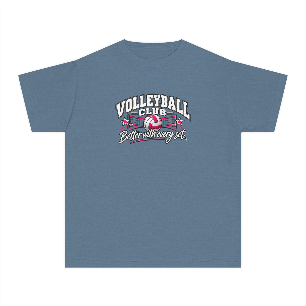 Volleyball Club Youth T-Shirt | Better With Every Set | Girls Volleyball Comfort Colors Youth Tee