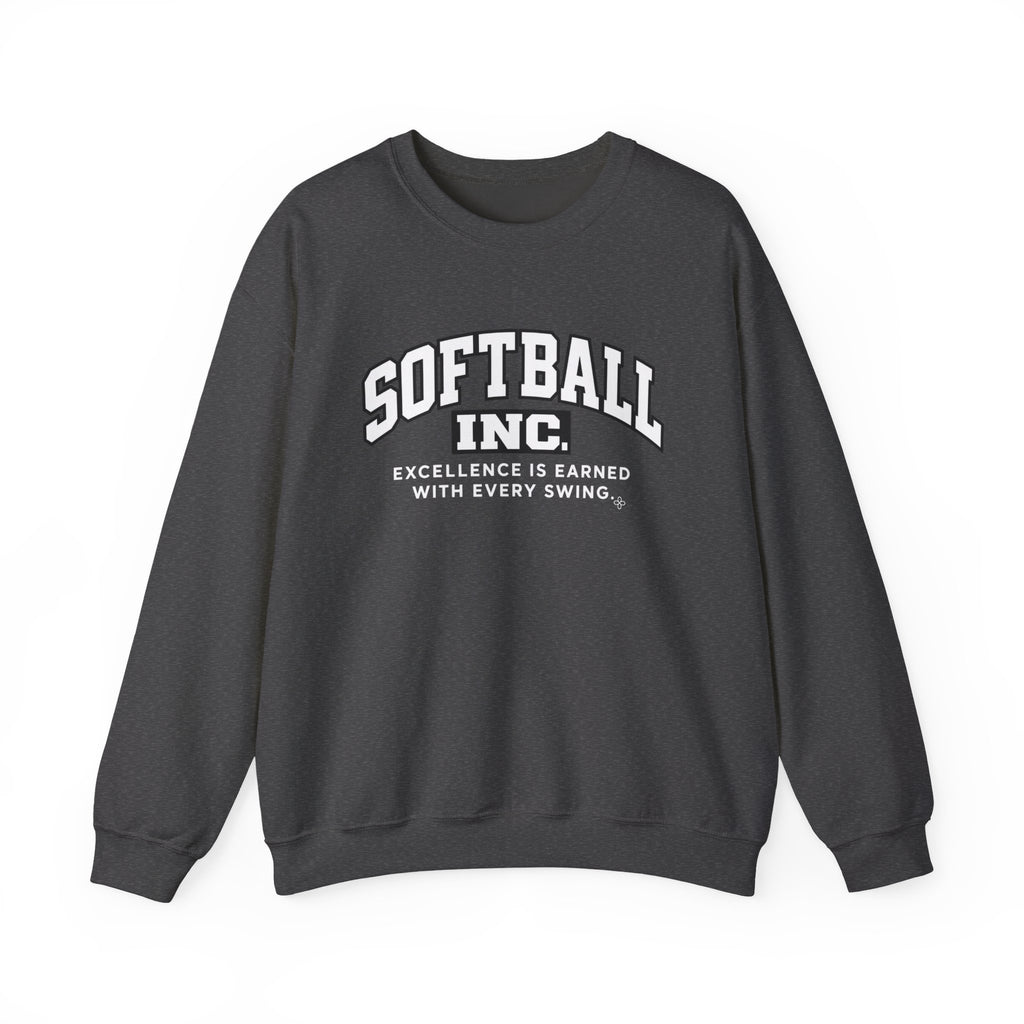 Softball Inc. Sweatshirt | Excellence Is Earned With Every Swing | Softball Gildan Crewneck