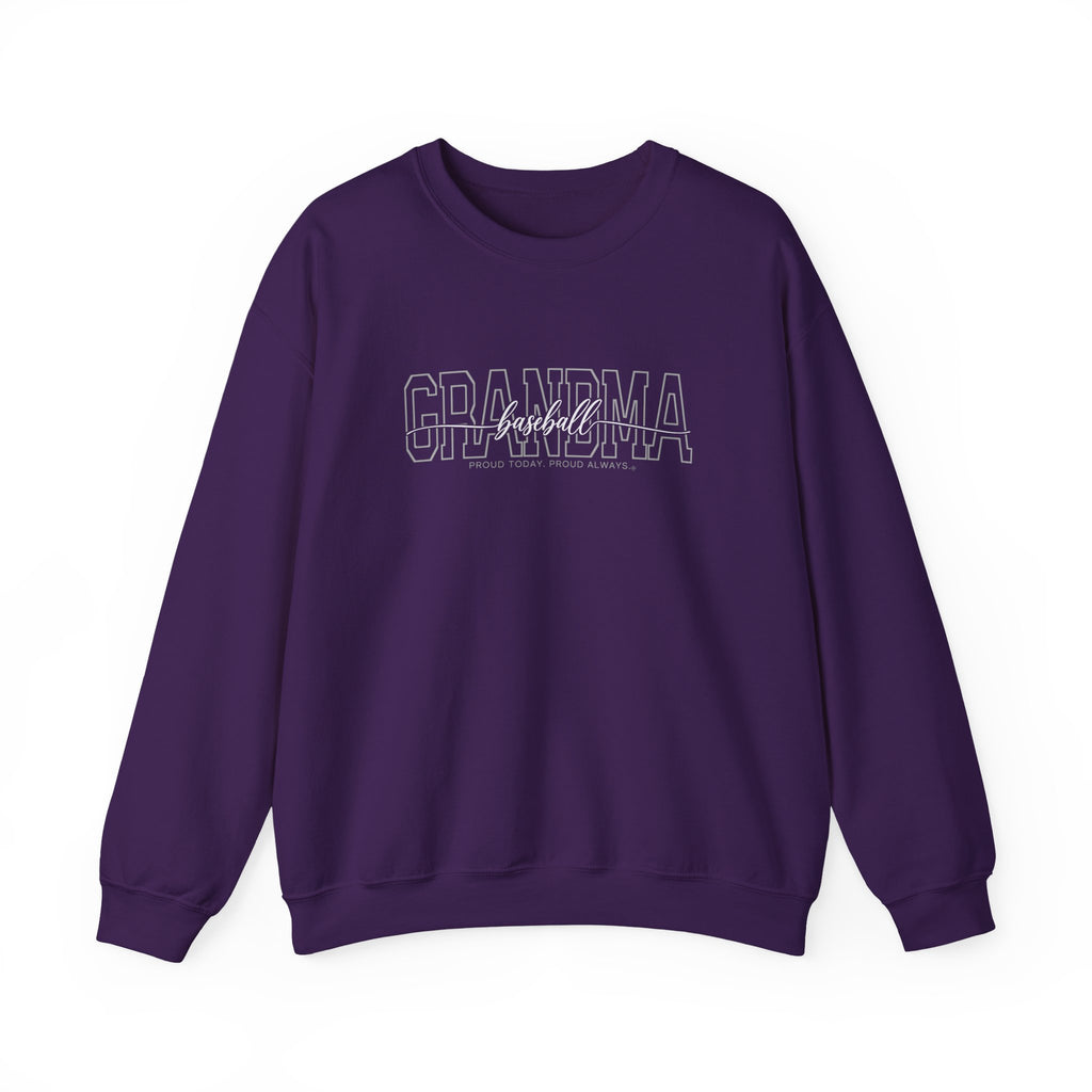 Baseball Grandma Sweatshirt - Proud Today. Proud Always. | Choose Your Team Color | Gildan Crewneck