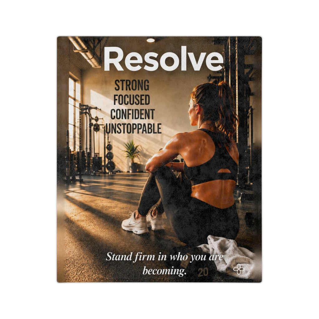 Resolve - Strong and Focused Motivational Blanket | Inspirational Quote Plush Throw Blanket | Uplifting Gift | Better Every Day