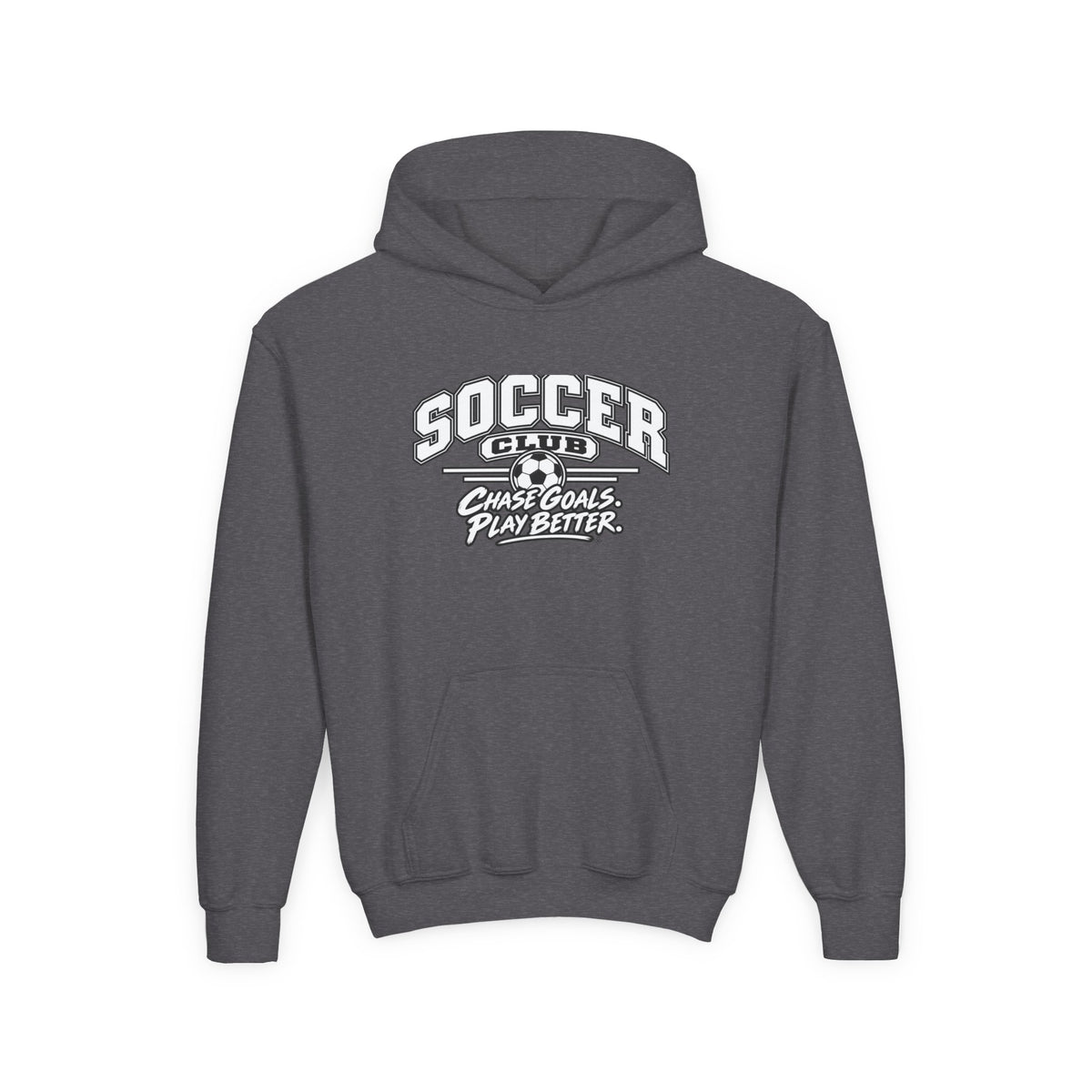 Soccer Club Youth Hoodie | Chase Goals, Play Better | Kids Soccer Youth Hoodie