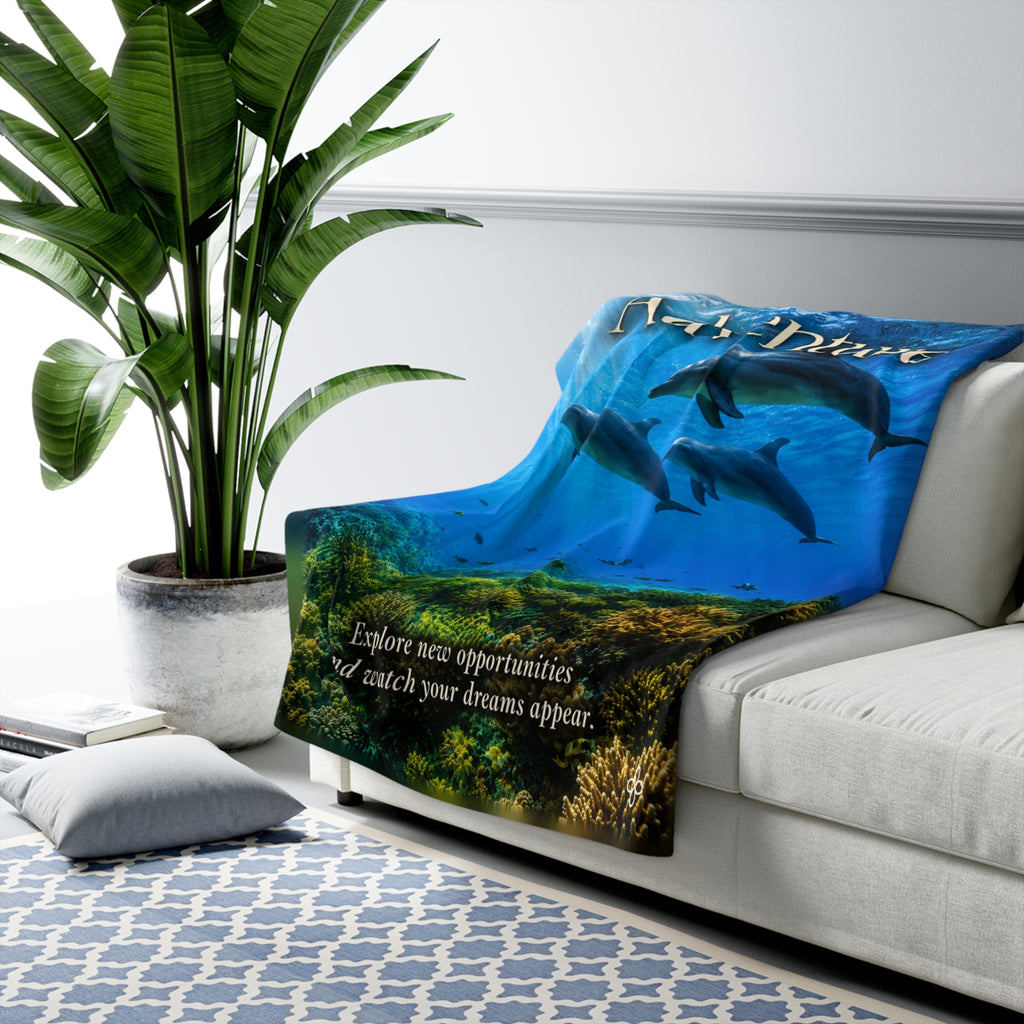 Adventure Motivational Sherpa Blanket | Inspirational Quote Sherpa Fleece Throw | Uplifting Gift | Better Every Day