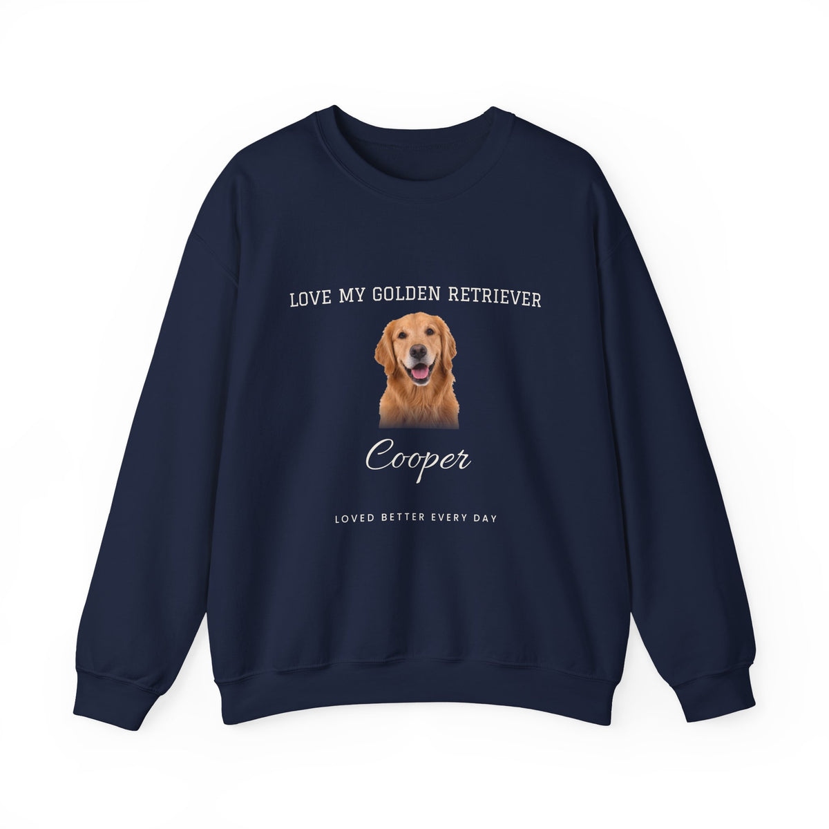 Custom Pet Photo Sweatshirt - Loved Better Every Day | Your Dog or Cat Photo & Name | Love My Pack | Rescue Mama | Gildan Sweatshirt