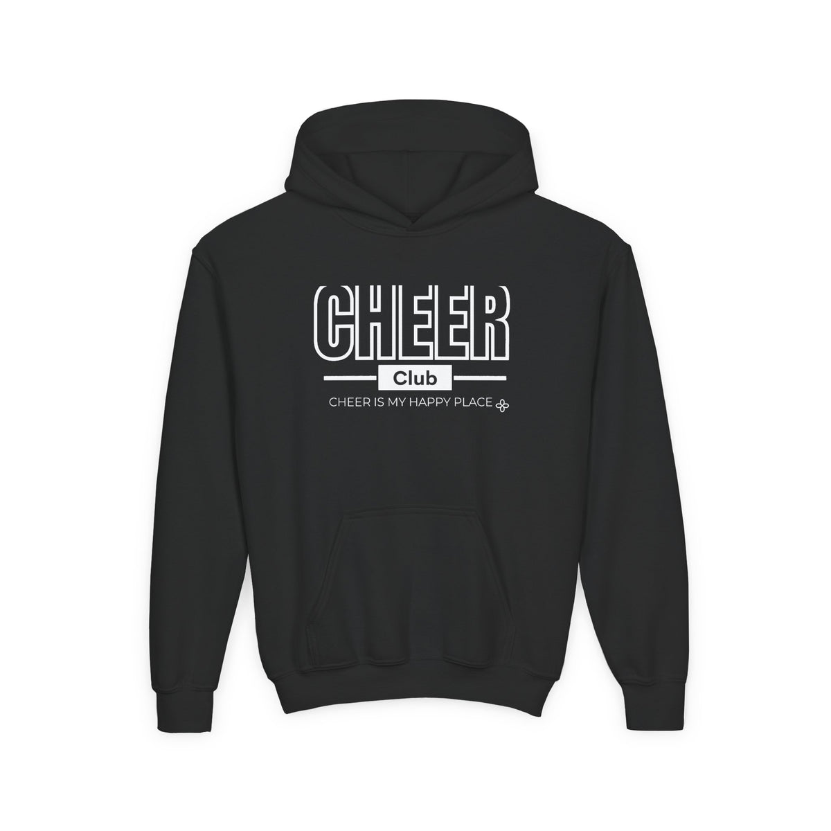 Cheer Club Youth Hoodie | Cheer Is My Happy Place | Girls Cheer Youth Hoodie