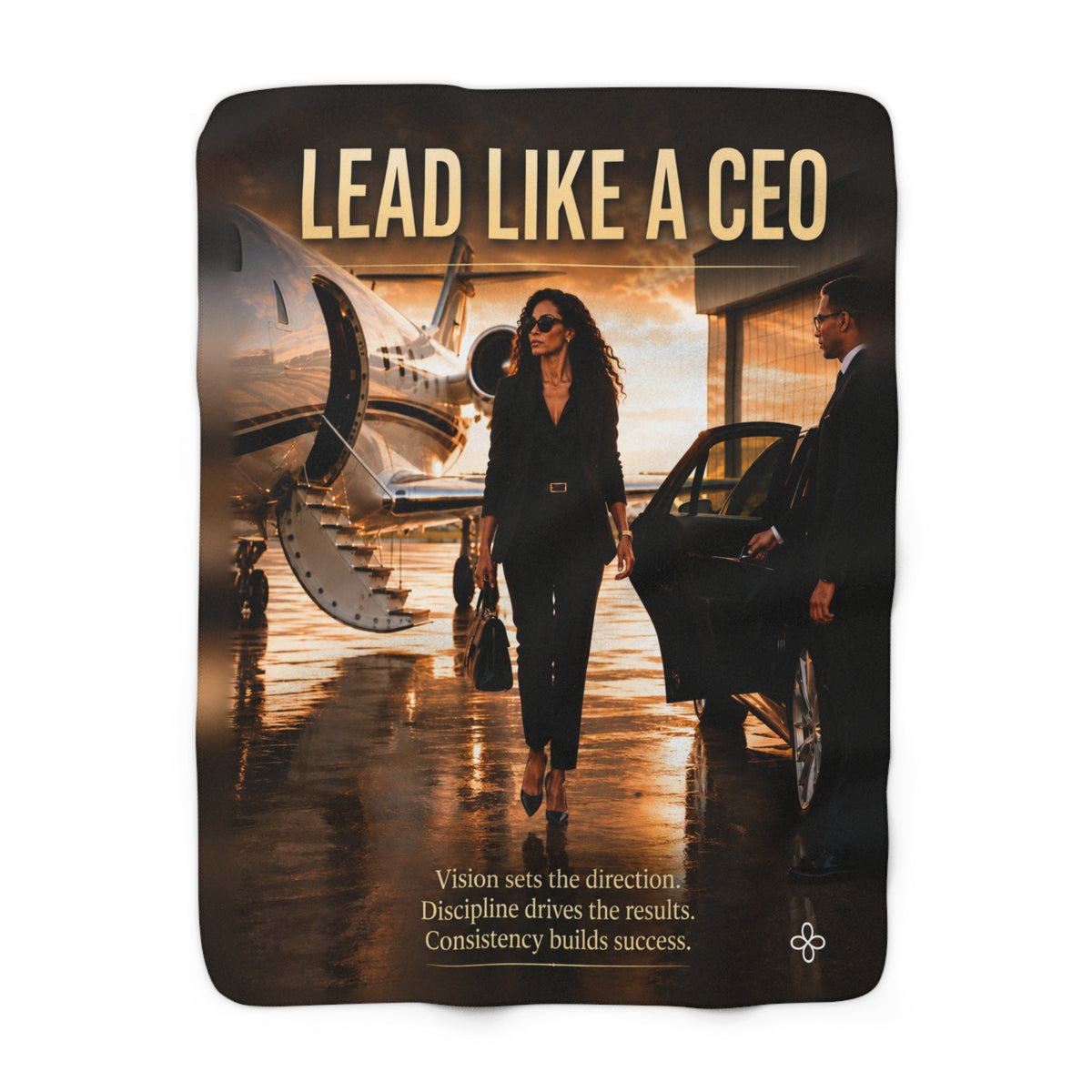 Lead Like a CEO - Style 3 Motivational Sherpa Blanket | Inspirational Quote Sherpa Fleece Throw | Uplifting Gift | Better Every Day