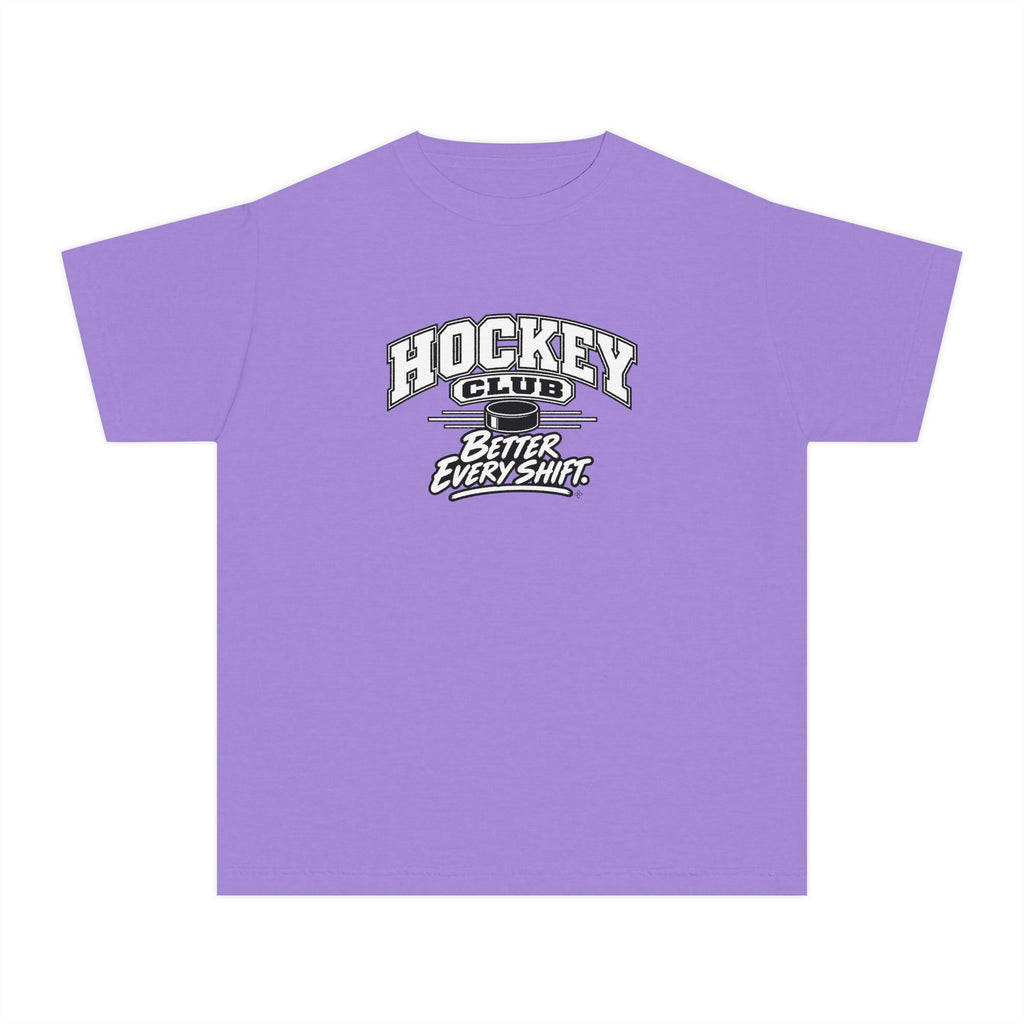 Hockey Club Youth T-Shirt | Better Every Shift | Kids Hockey Comfort Colors Youth Tee
