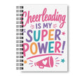 Cheerleading Notebook - 15 Covers to Choose From, Wide Ruled Lined Journal, 100 pages, 8.5"x11" Spiral Bound