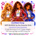 Confident Song MP3, Poster and Coloring Page BUNDLE by the Smartte Girls