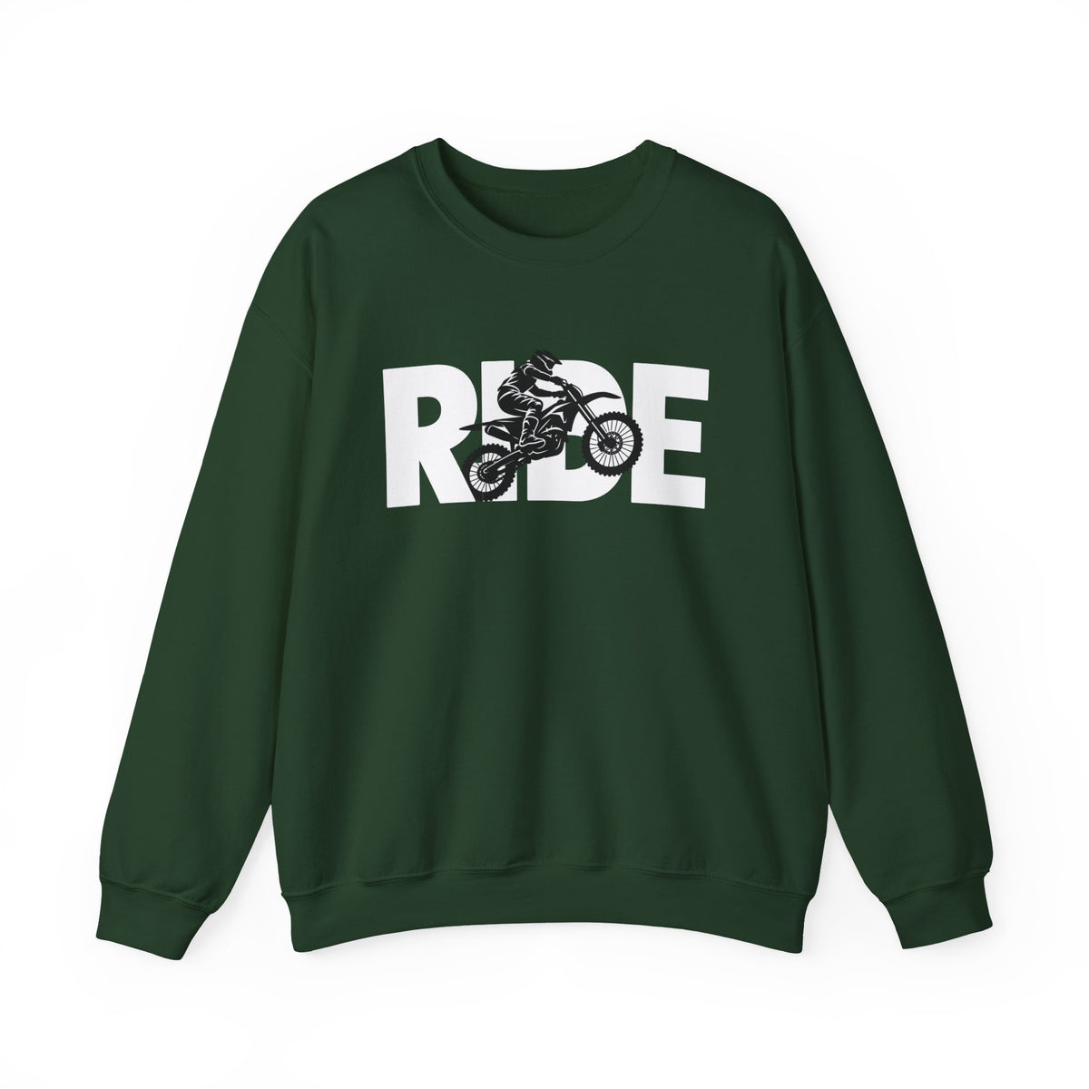 RIDE Dirt Bike Sweatshirt | Dirt Bike Rider Graphic | Gildan Crewneck
