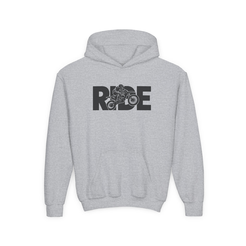 RIDE Dirt Bike Youth Hoodie | Dirt Bike Rider Graphic | Kids Youth Hoodie