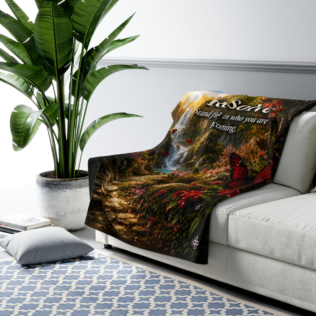 Resolve - Butterfly Motivational Sherpa Blanket | Inspirational Quote Sherpa Fleece Throw | Uplifting Gift | Better Every Day