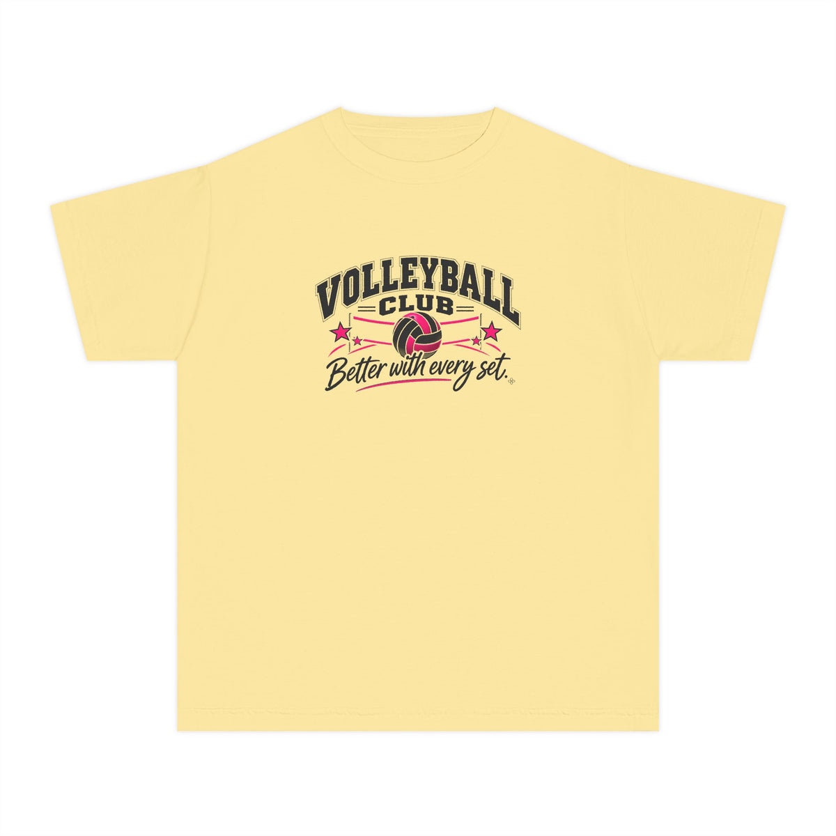 Volleyball Club Youth T-Shirt | Better With Every Set | Girls Volleyball Comfort Colors Youth Tee