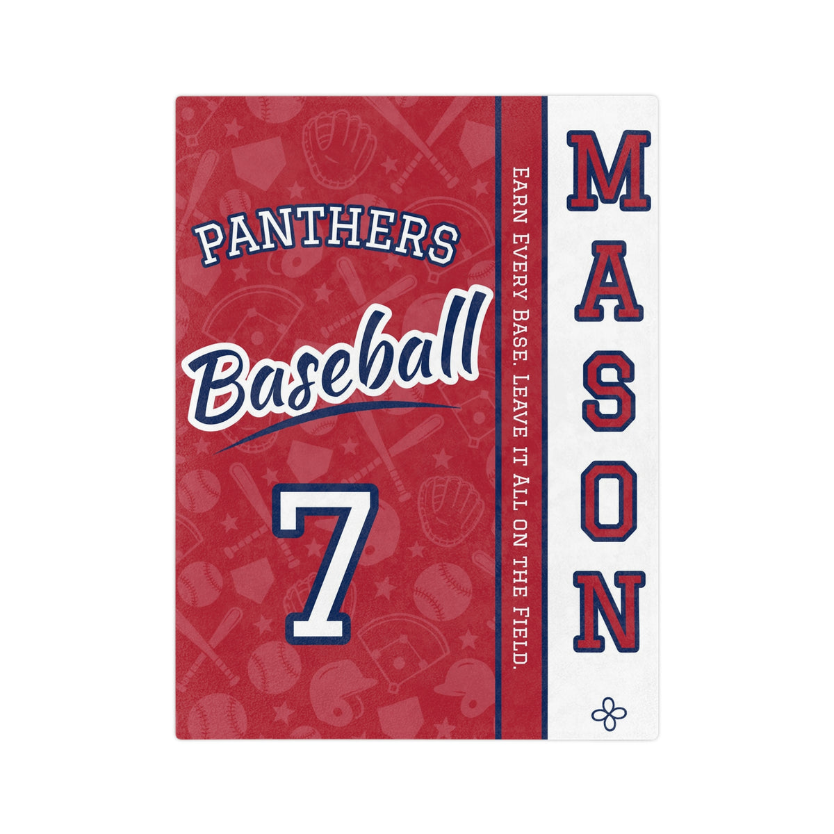 Personalized Baseball Blanket - Varsity Split Design | Custom Team Name, Number or Class Year & Player Name | Baseball Player, Senior Night Gift | Plush Throw