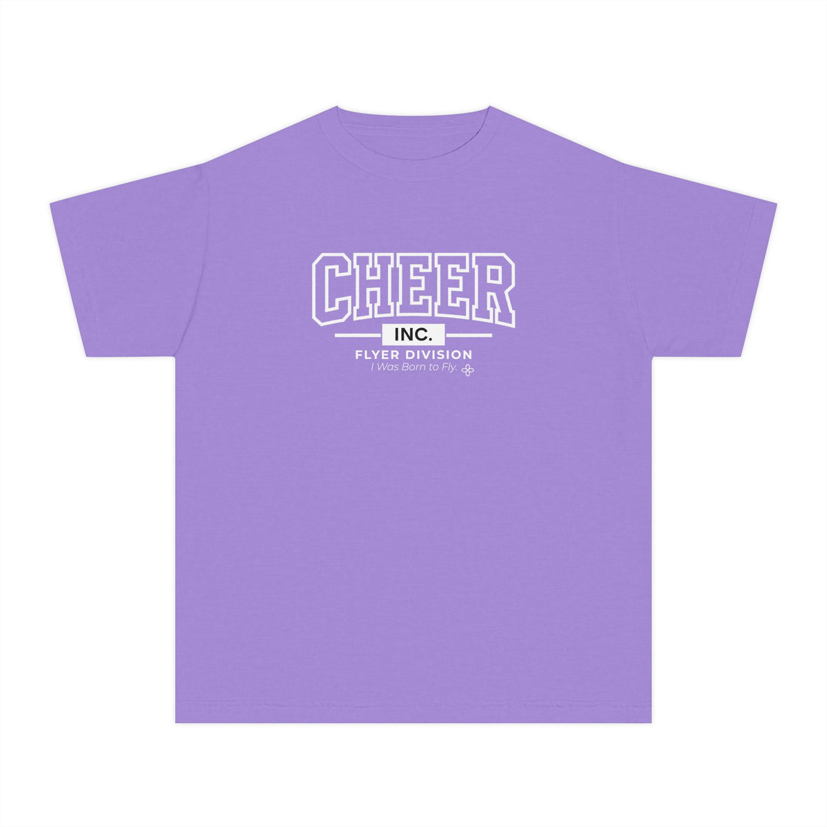 Cheer Inc. Flyer Division Youth T-Shirt | I Was Born to Fly | Girls Cheer Comfort Colors Youth Tee