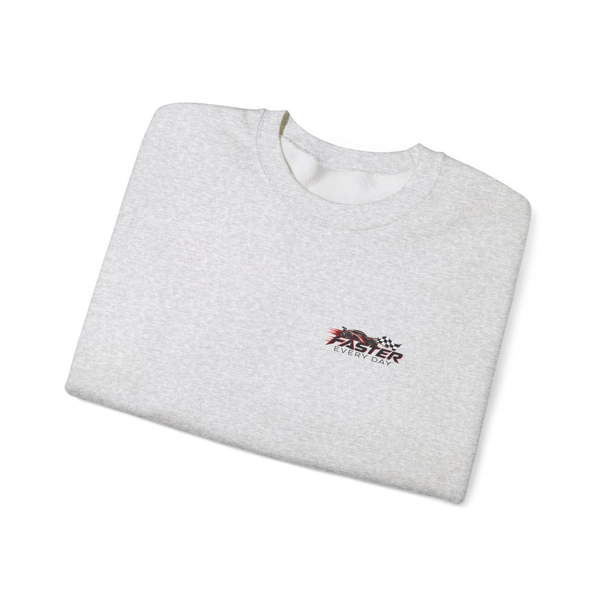 Faster Every Day Sports Car Sweatshirt | Driven to Be Better | Front Logo and Back Print | Gildan Crewneck Sweatshirt