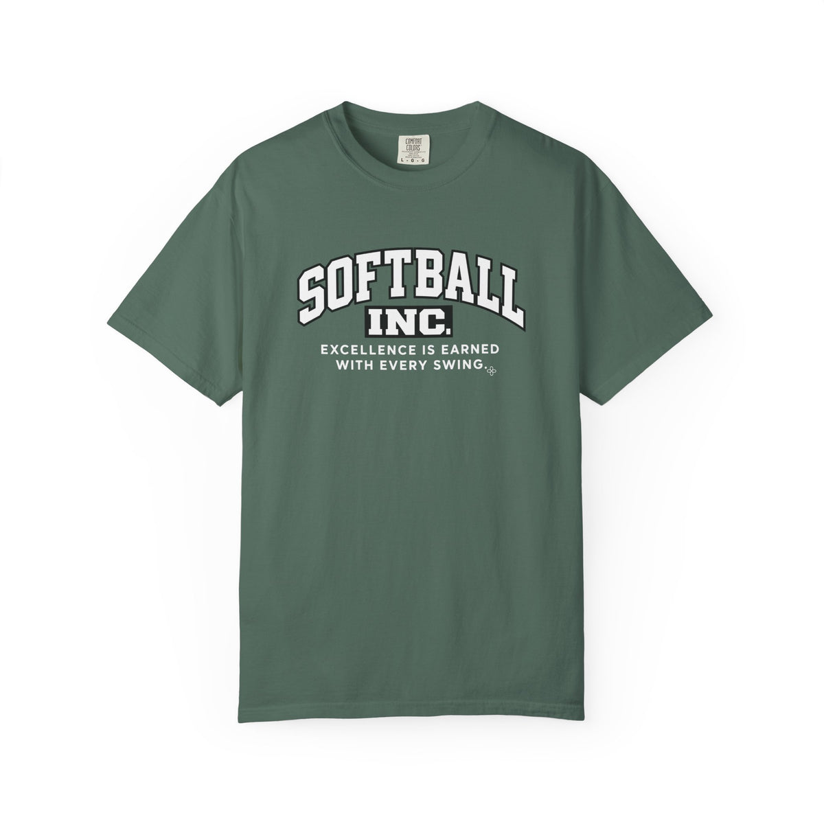 Softball Inc. T-Shirt | Excellence Is Earned With Every Swing | Softball Comfort Colors Tee
