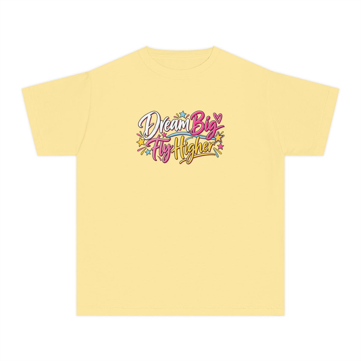 Dream Big Fly Higher Youth T-Shirt | Gymnast Gift | Girls Gymnastics Comfort Colors Youth Tee