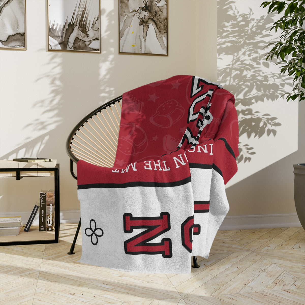 Personalized Wrestling Blanket - Varsity Split Design | Custom Team Name, Class Year or Number & Wrestler Name | Wrestler, Senior Night Gift | Plush Throw