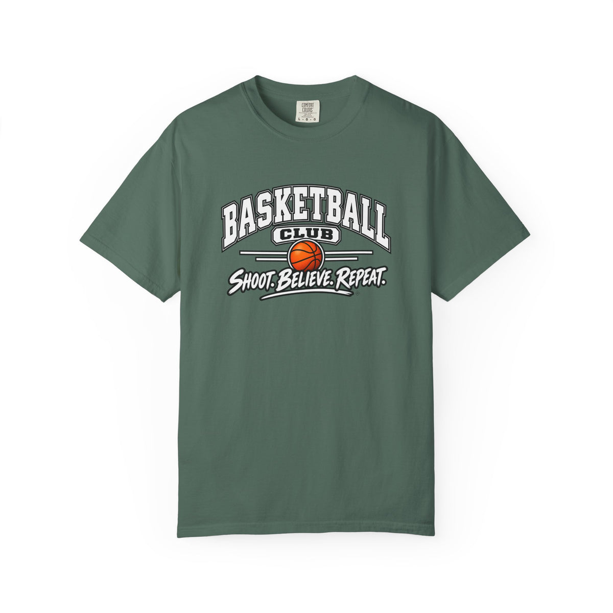 Basketball Club T-Shirt | Shoot, Believe, Repeat | Basketball Comfort Colors Tee
