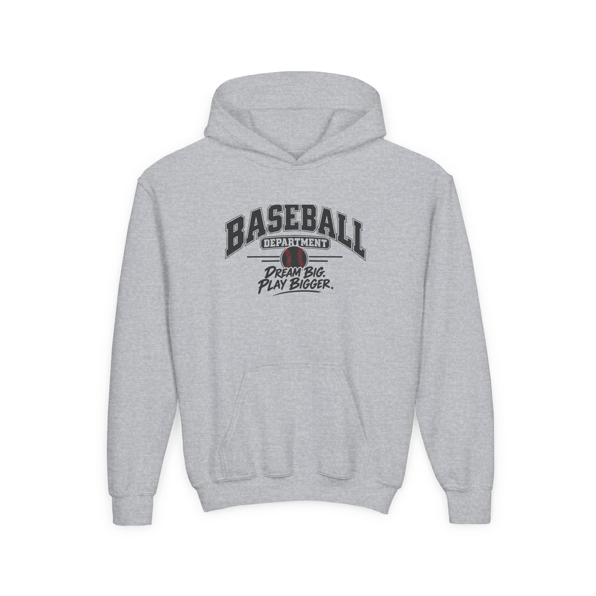Baseball Department Youth Hoodie | Dream Big, Play Bigger | Kids Baseball Youth Hoodie