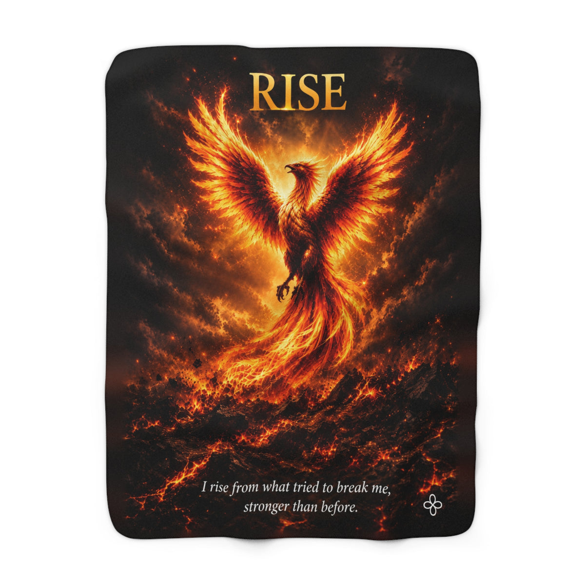 Rise Motivational Sherpa Blanket | Inspirational Quote Sherpa Fleece Throw | Uplifting Gift | Better Every Day